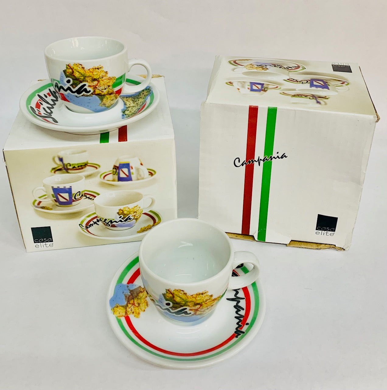 Campania Mocha 4-Cups & 4-Saucers, Made of Porcelain - Royal Gift