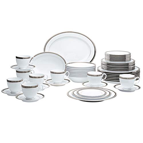 Noritake Austin Platinum 50-Piece Dinnerware Set, Service for 8 - Royal Gift