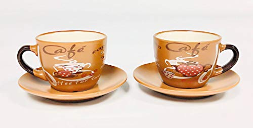 Cappuccino Cups Set of 6 Cups + 6 Saucers Cafe Style from Success. - Royal Gift