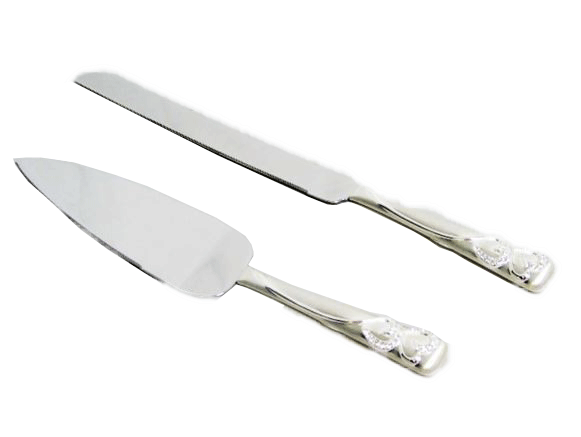 Two Hearts Entwined Cake Knife & Server Set - Royal Gift