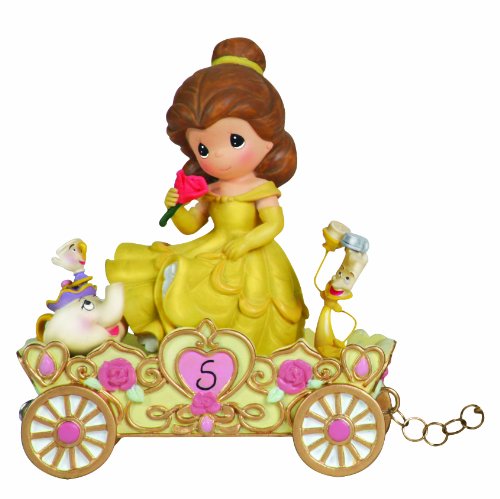Precious Moments Disney Birthday Parade age 5 Belle 'A Beauty to Behold at Five Years Old' Resin Figurine - Royal Gift