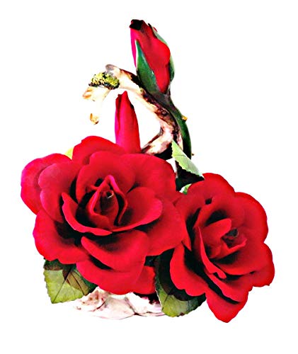 Capodimonte Rose Grace (Red) Porcelain Flower Hand Made in Italy - Royal Gift