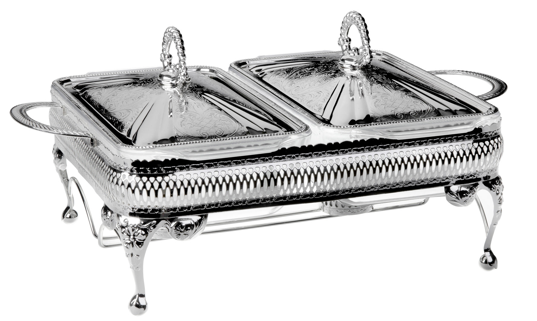 Queen Anne Double Casserole Dish with Warmer - Royal Gift