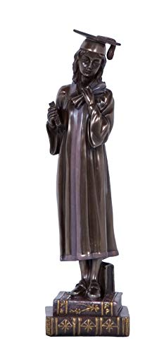 Graduation Girl Metallic Bronze Finish Statue 12" - Royal Gift