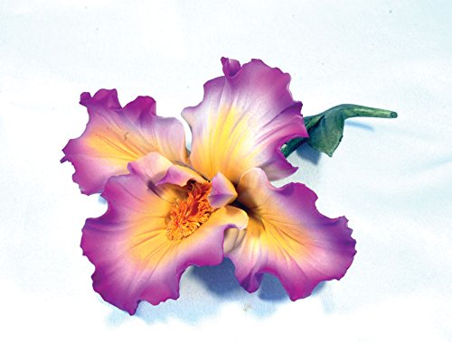 Capodimonte Orchid on Stem (Purple) Porcelain Flower, Handmade in Italy - Royal Gift