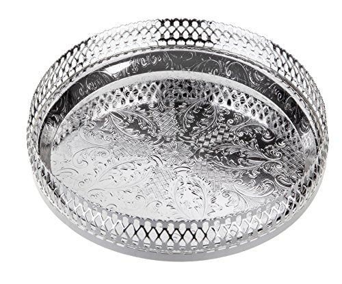 Queen Anne Silver Plated Serving Tray 18 cm Round - Royal Gift