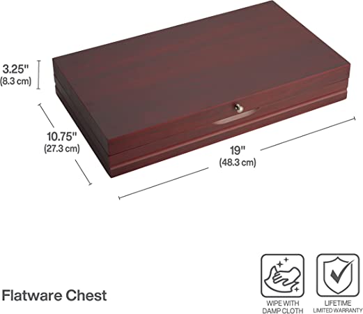 Wallace Chest Walnut good for up to 16 place settings - Royal Gift