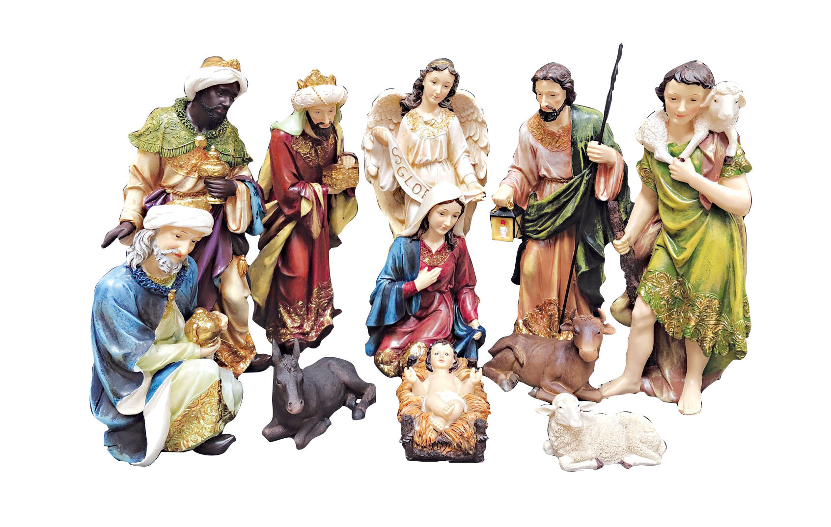 Nativity & Three Wise Men 11Pc/Set 12 Inch H Garden Statue - Royal Gift