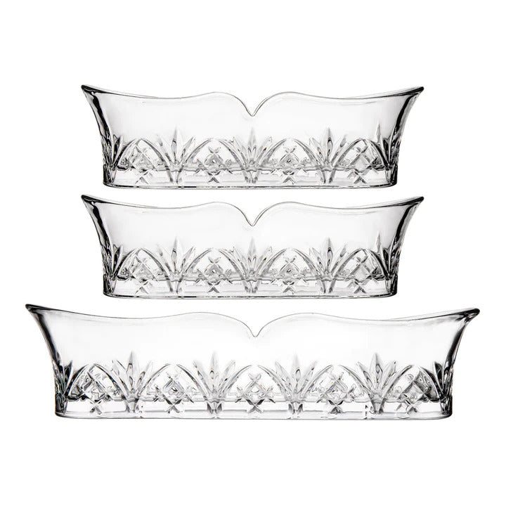 Flatware cutlery holder crystal set of 3 caddies from Godinger Dublin collection - Royal Gift