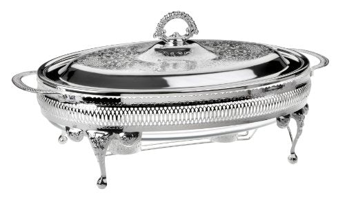 Queen Anne Casserole Oval 42cm with Lid & Warmers Silver Plated - Royal Gift