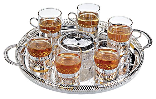 Queen Anne Tea Set 8 Piece 6 Cups & Sugar Bowl & Tray - Royal Gift