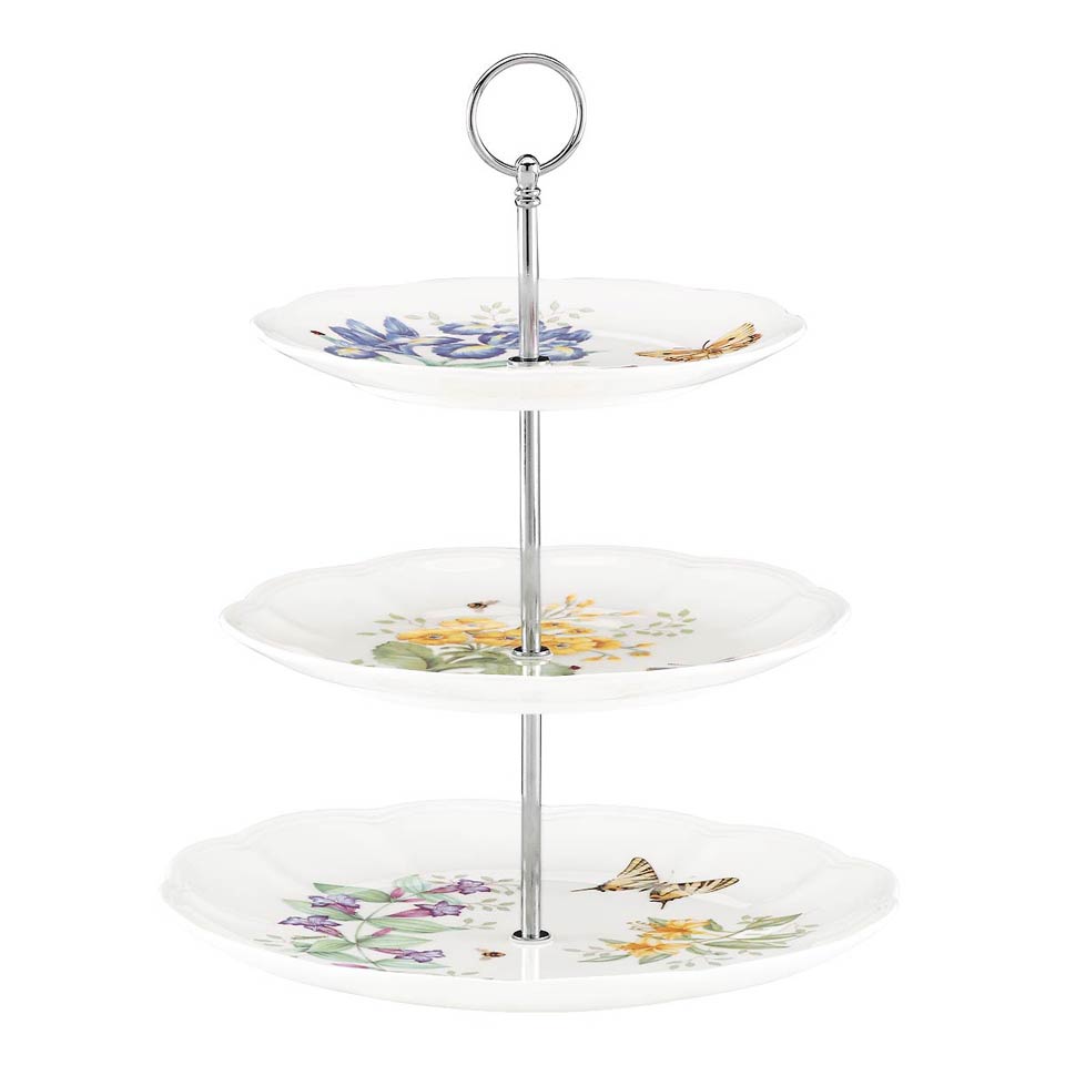 Lenox Butterfly Meadow 3 Tiered Cake & Dessert Stand - Royal Gift