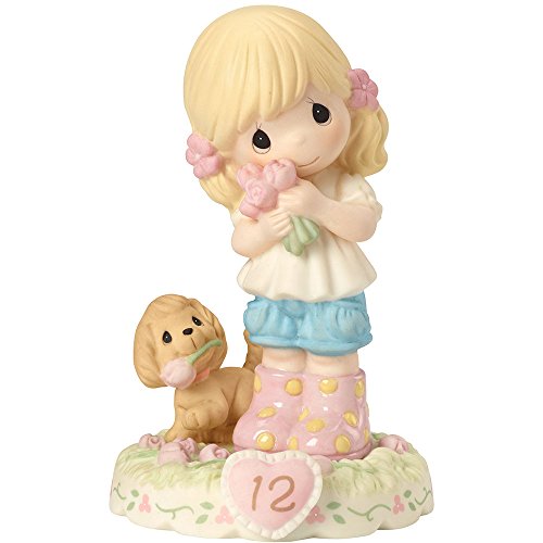 Precious Moments birthday Age 12 Girl, Growing in Grace, 162011 Porcelain Figurine - Royal Gift