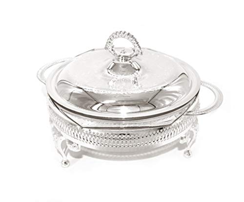 Queen Anne Casserole with Warmer 11.5" Round Silver Plated Made in England - Royal Gift