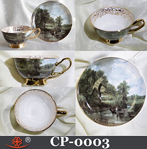 Victorian Cup & Saucer Bone China The HAY WAIN Art by John Constable Made in Canada - Royal Gift