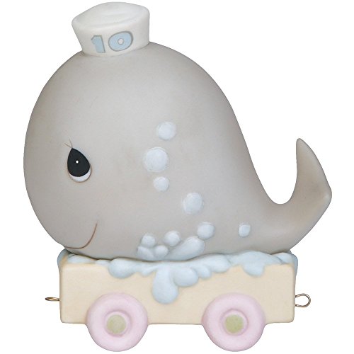 Birthday Train, Age 10, May Your Birthday Be Mammoth, Bisque Porcelain Figurine - Royal Gift