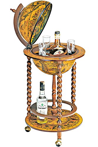 Zoffoli – Old Fashion Wood Trolley Bar & Globe - Royal Gift
